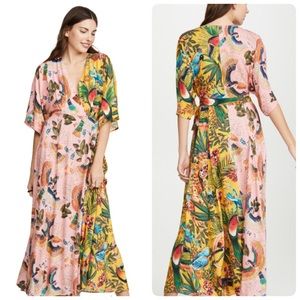 Farm Rio Into the Wild Wrap Maxi Dress Medium